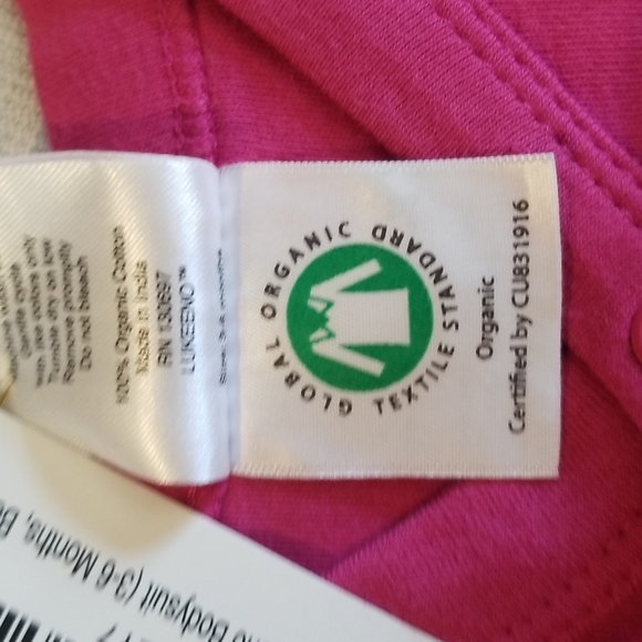 ORGANIC COTTON BABY BODY SUIT SZE 3-6 M  IN BERRY - Picture 4 of 9